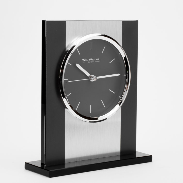 Wm Widdop Analog Crystal Quartz Tabletop Clock in Black/White Wayfair